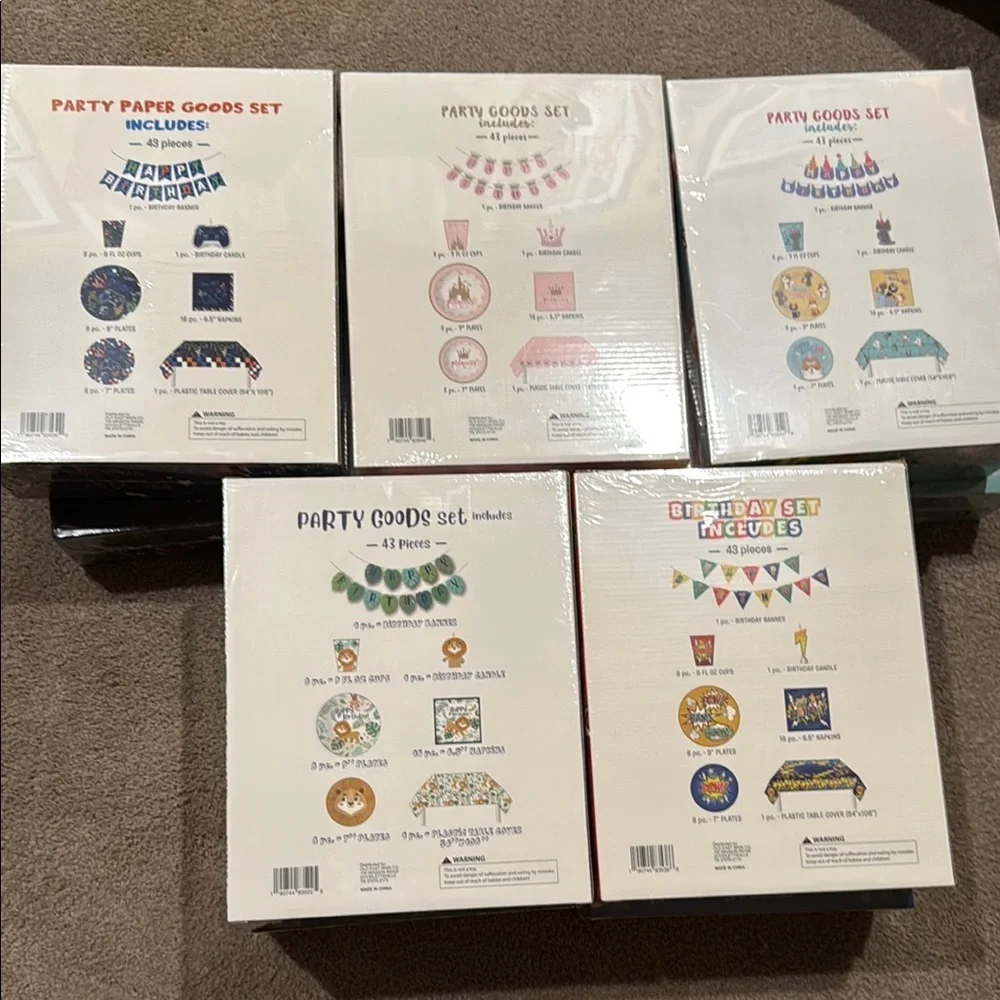 New Party in a Box Sets - Multiple Birthday Themes